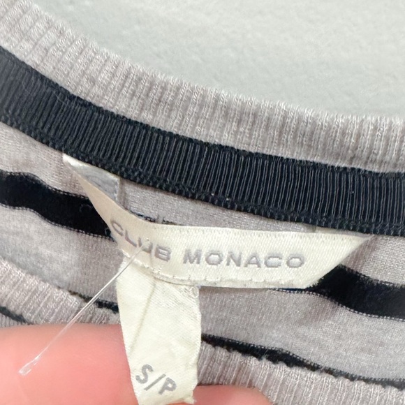 Club Monaco Regan striped dolman leather sleeve top ❤️ - Picture 5 of 9